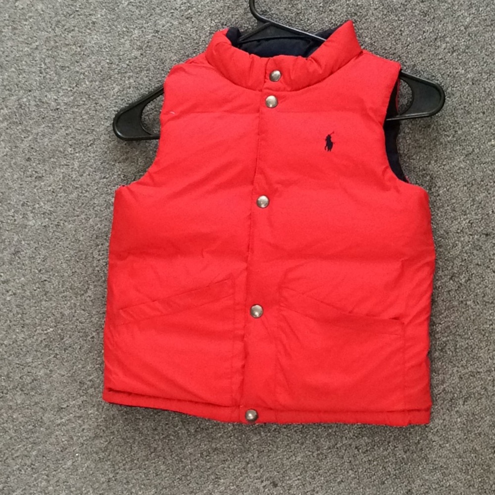 Very nice reversible polo vest red and blue
